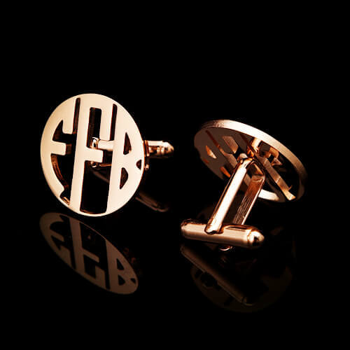 wholesale quality custom monogram cufflinks with initials round for shirts factory and vendors wesbites